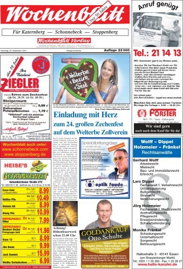 Wochenblatt Ausgabe vom 24.September 2013 - Schonnebeck