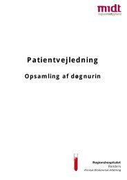 Patientvejledning, opsamling af døgnurin - Regionshospitalet Randers