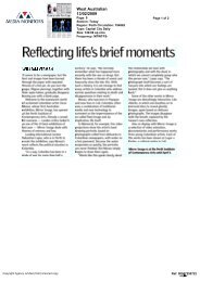 Reflecting life's brief moments - Perth International Arts Festival 2009