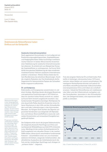 Kapitalmarktausblick August 2013 - Deutsche Bank - Private Wealth ...