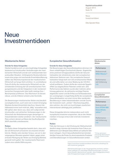 Kapitalmarktausblick August 2013 - Deutsche Bank - Private Wealth ...