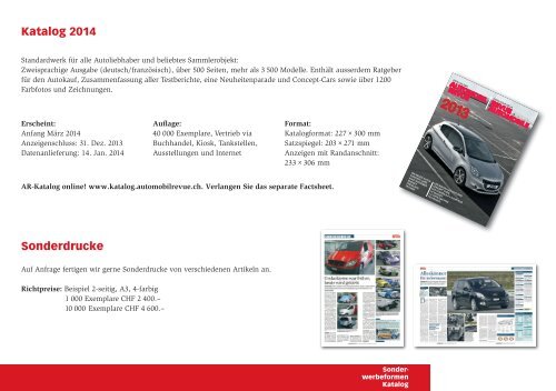 Preise und Leistungen 2013 - Automobil Revue