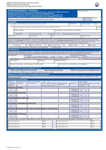 Antrag Privatschutzprogramm Formular-Nr. - signal iduna ...