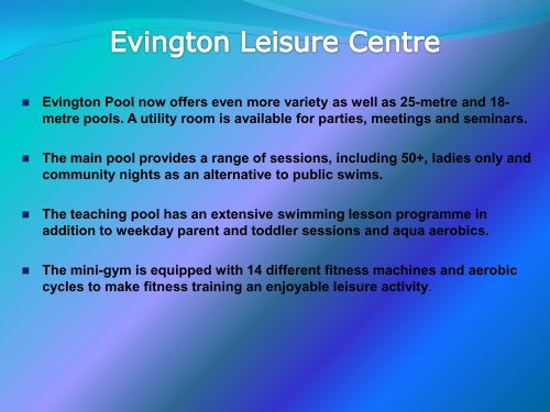 Evington Leisure Centre - Energy Metering Technology Ltd