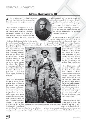 Katharina Oberarzbacher ist 100