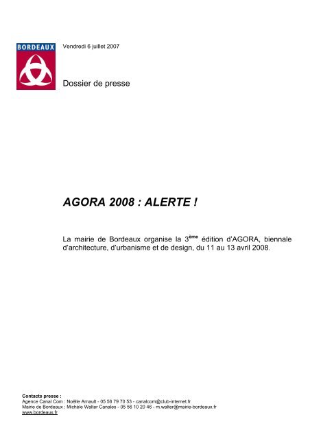 Dossier de presse - Agora 2008 - Bordeaux
