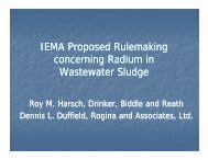 IEMA Proposed Rulemaking concerning Radium in Wastewater ...