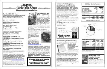 Not receiving the Glen Oak Acres monthly electronic newsletters?