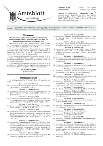 Amtsblatt Nr. 01 - 12. Jänner 2013 - Vorarlberg
