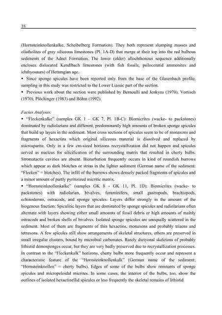 Porifera-microbialites of the Lower Liassic (Northern Calcareous ...