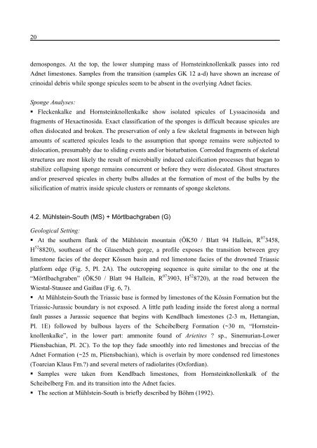 Porifera-microbialites of the Lower Liassic (Northern Calcareous ...