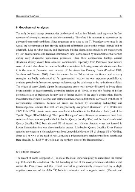 Porifera-microbialites of the Lower Liassic (Northern Calcareous ...