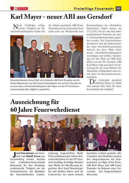 ersdorfer Ausgabe 15 - Gemeinde Gersdorf an der Feistritz