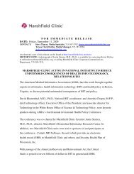 Marshfield Clinic Press Release - American Medical Informatics ...