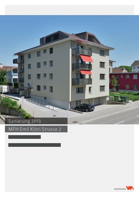 MFH Emil Klöti-Strase 2 - Departement Bau - Winterthur