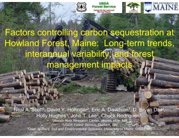 Factors controlling carbon sequestration at Howland Forest, Maine ...