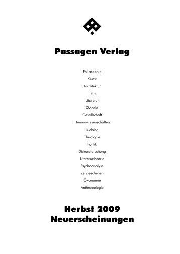 Herbst 2009 Neuerscheinungen Passagen Verlag