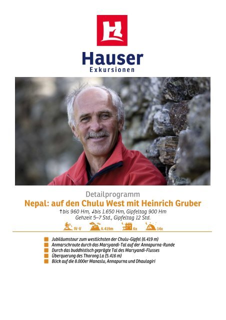 Nepal Auf Den Chulu West Mit Heinrich Gruber Hauser Exkursionen