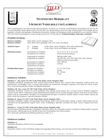 TECHNISCHES MERKBLATT - Tilly