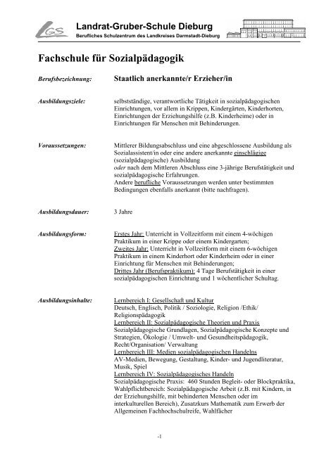 Fachschule für Sozialpädagogik - Landrat-Gruber-Schule