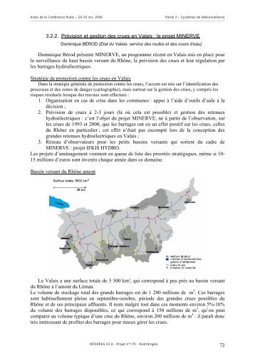3.2.2. Prévision et gestion des crues en Valais : le projet MINERVE ...