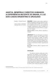 anistia, memÃ³ria e direitos humanos: a experiÃªncia recente do brasil ...