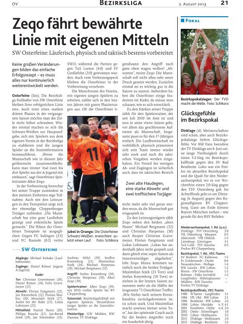 Sonderbeilage der Oldenburgischen Volkszeitung vom 02. August