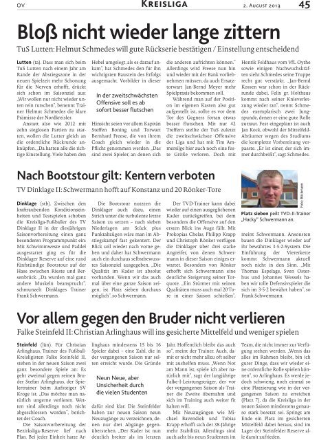 Sonderbeilage der Oldenburgischen Volkszeitung vom 02. August