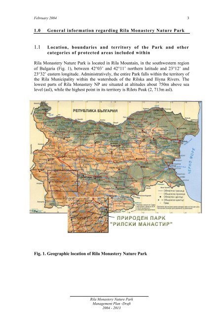 Rila Monastery Nature Park Management Plan - part - usaid