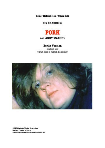 Andy Warhol´s PORK - Film/ Theater/ Szenisches Konzert