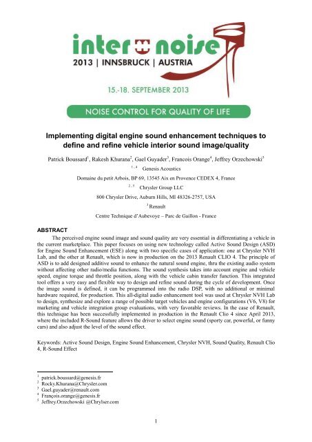 Implementing Digital Engine Sound Enhancement Techniques To Implementing Digital Engine Sound Enhancement Techniques To