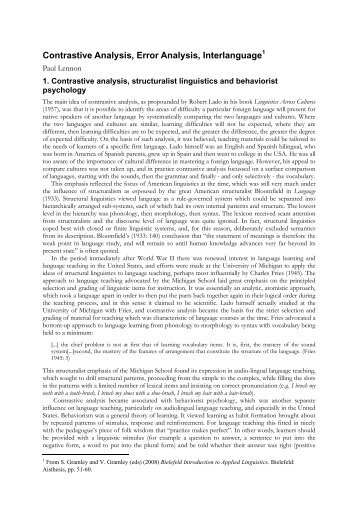 Contrastive Analysis, Error Analysis, Interlanguage