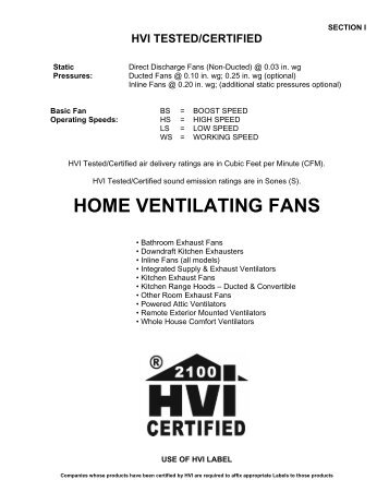 Full Directory - Home Ventilating Institute