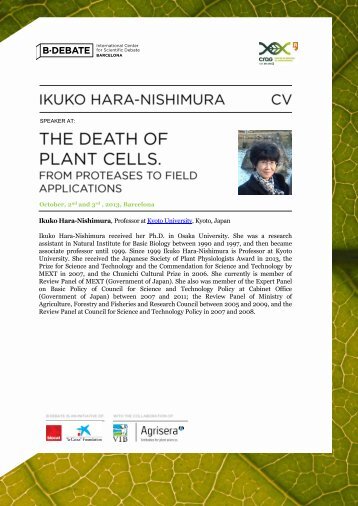CV and abstract Ikuko Hara-Nishimura - B·Debate