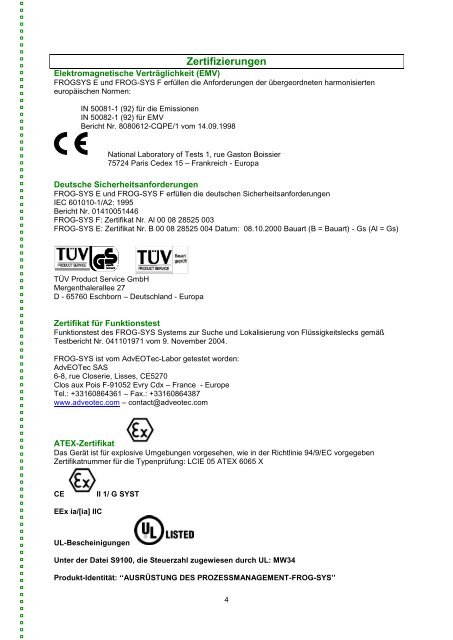 Digitale Steuereinheit FROG-SYS Gebrauchsanweisung - TTK