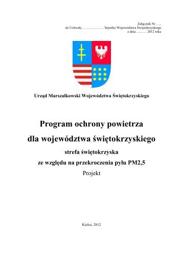 Program ochrony powietrza dla województwa świętokrzyskiego
