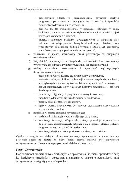 Program ochrony powietrza dla województwa świętokrzyskiego