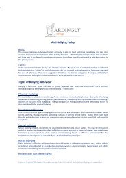 Anti-Bullying Policy Types of Bullying Behaviour - Ardingly College