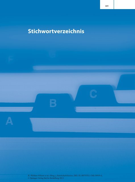 Stichwortverzeichnis - Springer