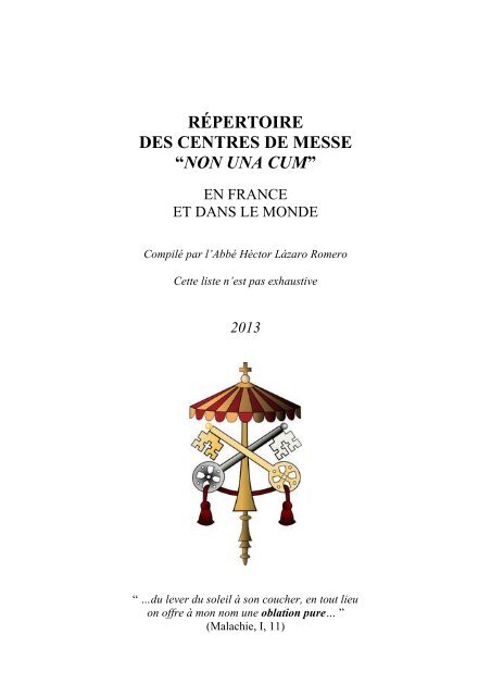 Répertoire Des Centres De Messe Non Una Cum