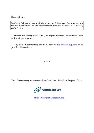 Excerpt from: Ingeborg Schwenzer - Global Sales Law Project