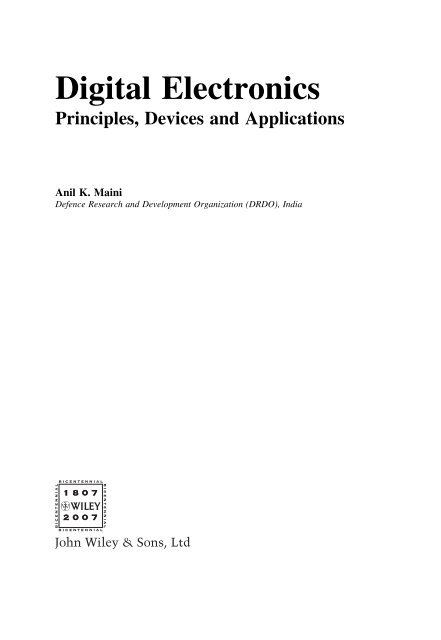 Digital Electronics: Principles, Devices and Applications