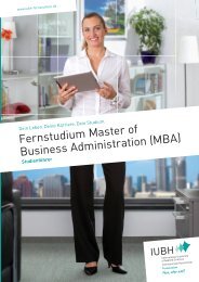 Fernstudium Master of Business Administration (MBA) - IUBH