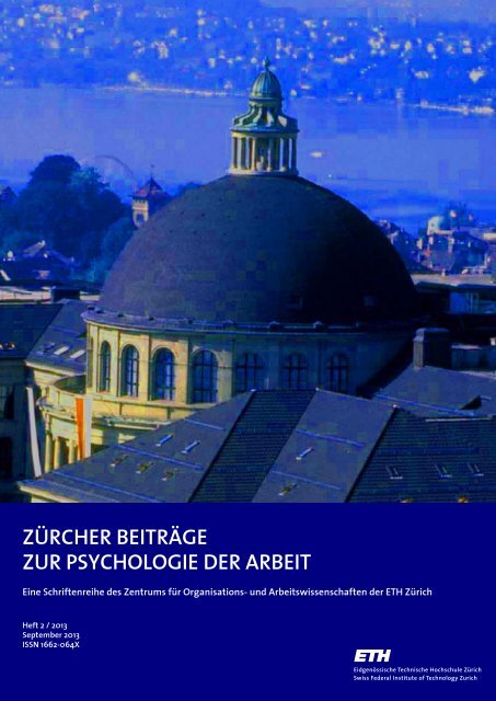 Zürcher Beiträge zur Psychologie der Arbeit - PdA - ETH Zürich