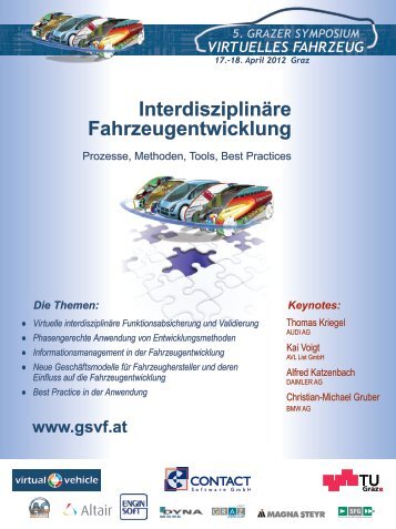 Keynotes: Die Themen: Interdisziplinäre Fahrzeugentwicklung - GSVF