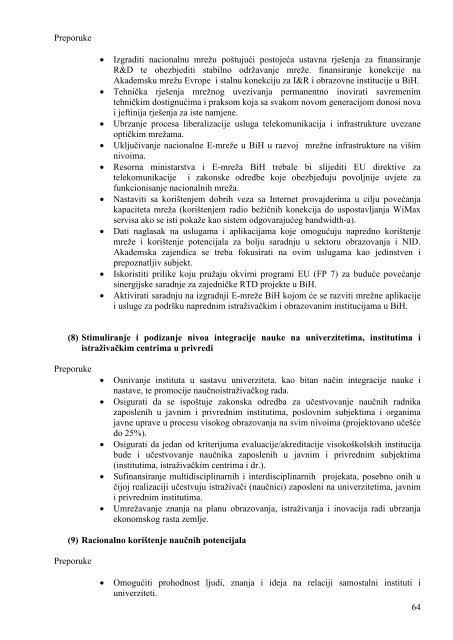 Strategija razvoja nauke u BiH 2010.- 2015. - Univerzitet u Zenici