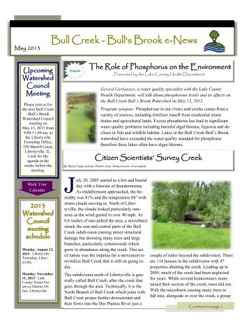 Bull Creek - Bull's Brook e-News - Lake County Illinois