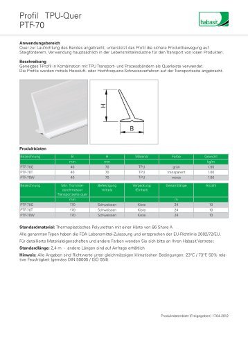 PTF-70 Profil TPU-Quer - Habasit