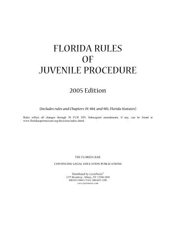 Florida Rules of Juvenile Procedure - National Juvenile Defender ...