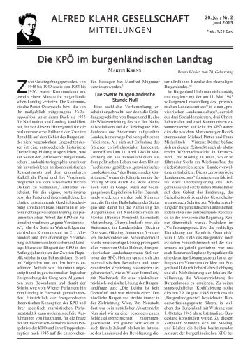 Nr. 2/2013, als pdf-Datei - Alfred Klahr Gesellschaft